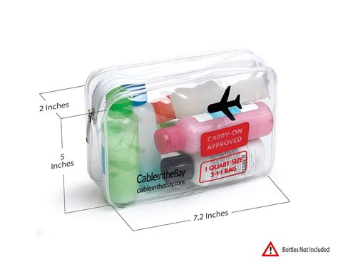 These containers must be placed in a clear, quart-sized bag. . Quart size bag tsa dimensions